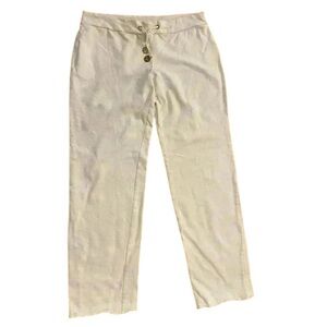 Tory Burch Women’s French Terry Cotton Sweat Pants Draw String white Small NWOT